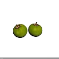 Two Fresh Green Coconuts With Brown Tops On Clean White Surface