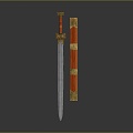 Modern Sword Officer Sword Long Sword Sheath 3d model