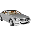 Silver Sedan Car With Modern Streamlined Body And Four Doors Design