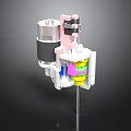 3D Model Mechanical Device Internal Structure With Motor Gears And Colored Components