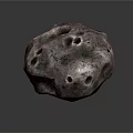 Gray Meteorite 3D Model With Craters And Rough Surface Texture