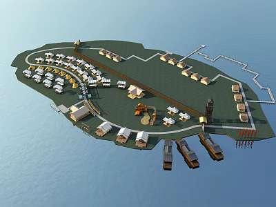 Modern Camping Camping Base 3d model