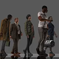 Diverse Group of People Figure Models with Various Outfits Standing Poses