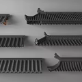 Traditional Chinese Architectural Roof Components With Various Eave Designs And Tile Structures 3d model