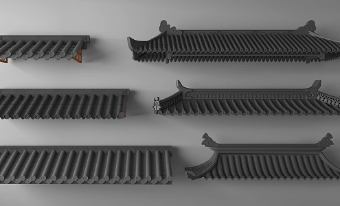 Chinese-style eaves line 3d model