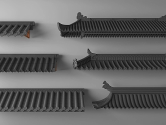 Chinese-style eaves line 3d model