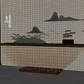 New Chinese-style Duan Jing Desk Entrance Duan Jing Desk 3d model