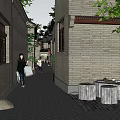 Ancient Architecture Features Traditional Alley With Brick Walls Classic Wooden Windows And Sunlight