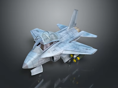 Detailed Gray Military Fighter Jet Model With Cockpit Wings And Missiles 3d model