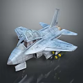 Detailed Gray Military Fighter Jet Model With Cockpit Wings And Missiles