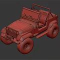 Vintage Military Green Jeep Model With Open Top And Beige Seats