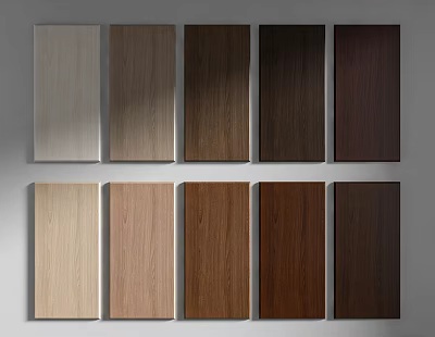 Wood Grain Wall Panels With Various Color Samples For Interior Design 3d model