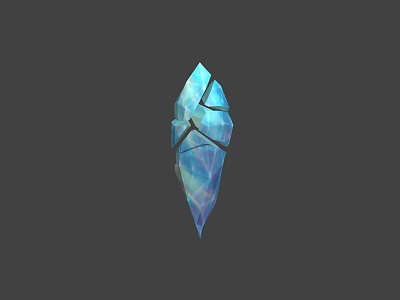 Game Movie Character's Shiny Blue Transparent Cracked Diamond Shaped Crystal Prop 3d model