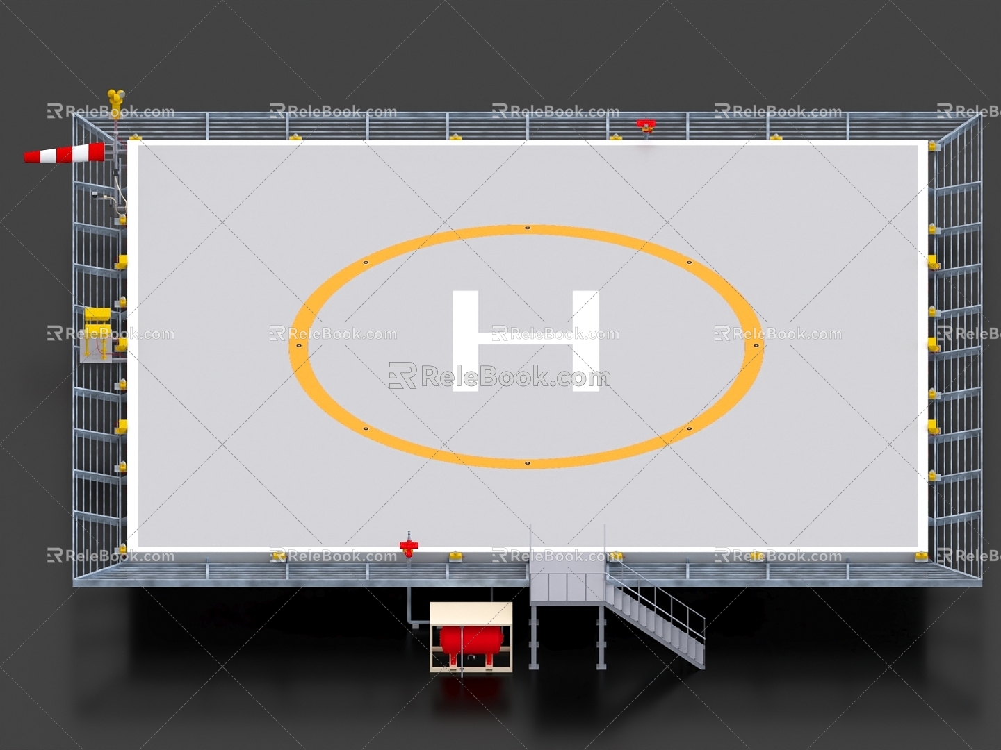 Helicopter Airport Apron Helicopter Apron Helicopter Platform 3d model