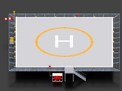 Helicopter Airport Apron Helicopter Apron Helicopter Platform 3d model