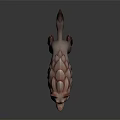 Fantasy Wolf Creature With Spiked Petal Like Skin And Glowing Red Eyes