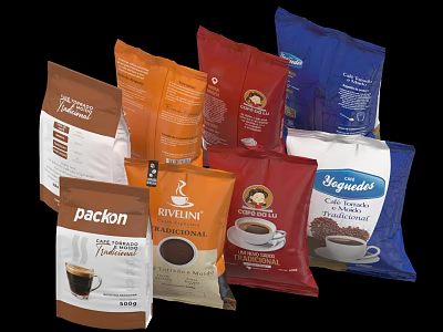 Coffee Packaging Bag Instant Coffee Bag 3d model