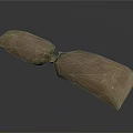 Two Brown Sandbags Connected Together On White Background 3D Rendering