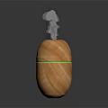 Wooden Oval Aromatherapy Diffuser With Mist Emitting And Green Indicator Light
