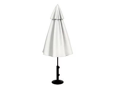 Decorative Ornament Set White Patio Umbrella With Black Base And Stand For Outdoor Garden 3d model