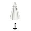 Decorative Ornament Set White Patio Umbrella With Black Base And Stand For Outdoor Garden