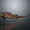 3D Decorative Fish Figurine With Brown White Spots Long Tail Home Decoration