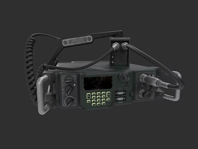 Tactical Weapon Communication Device With Coiled Antenna Screen And Keypad 3d model