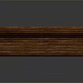 Wooden Bench With Metal Legs And Riveted Slats On Gray Background Surface