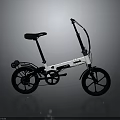 Folding Bicycle With White Frame Black Wheels And Modern Compact Design 3d model