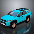 Blue Toyota SUV With Black Roof Rack Tan Wheels And Exterior Design