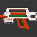 Colorful Plastic Toy Gun With White Red Green Design And PSID Logo