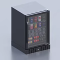 Black Mini Refrigerator with Glass Door Filled with Colorful Beverage Cans for Home Use