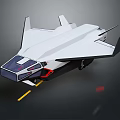 Futuristic White Geometric Aircraft With Transparent Cockpit And Sleek Wing Design