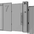 Modern Black Metal Partition With Gray Gate And Number 7 Exterior Design