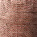 Circular Components On Red Brick Wall With Vertical Arrangement And Classic Texture