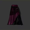 Man Creating 3D Rendered Purple And Black Skirt On Gray Background