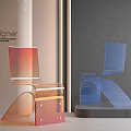 Designer Modern Transparent Chairs With Gradient Color And Sleek Acrylic Design