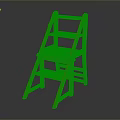 Orange Wooden Step Ladder Chair With Four Steps And Stable Design For Home Use