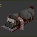 Rusty Industrial Equipment With Control Panel Metal Pipes And Mechanical Structure