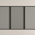 Black Metal Railings Three Panel Design With Varied Mesh Patterns Rectangular Against Light Colored Background 3d model