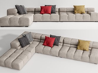 Modern corner sofa multiplayer sofa 3d model