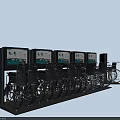Row of Medical Wheelchairs with Digital Screens for Patient Mobility Support