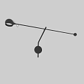 Modern Black Wall Lamp with Crossbar Structure and Double Light Heads