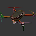 Black and Red Drone Quadcopter With Aerodynamic Body And Rotor Blades