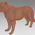 Artistic Brown Mesh Leopard Ornament Decorative Figurine Set For Home Decor