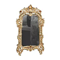 Golden Ornate Carved Mirror With Intricate Decorative Frame For Vintage Home Decor