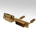 High Quality Gold Plated Industrial DVI Connectors with Pin Headers and Interfaces