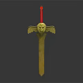 Golden Decorative Sword With Eagle Head Ornament And Red Top Handle