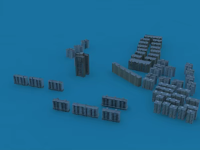 New building of modern residential building 3d model