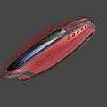 Red And Blue Futuristic Spaceship With Streamlined Design Model X28 3d model